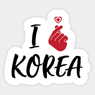 I Love Korea ( Black Color font ) Sticker